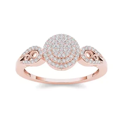 1/5 CT.T.W. Natural Diamond 10K Rose Gold Infinity Engagement Ring