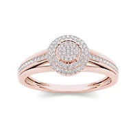 1/5 CT.T.W. Natural Diamond 10K Rose Gold Engagement Ring