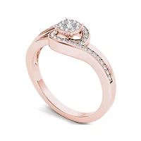 1/5 CT.T.W. Natural Diamond Swirl 10K Rose Gold Engagement Ring