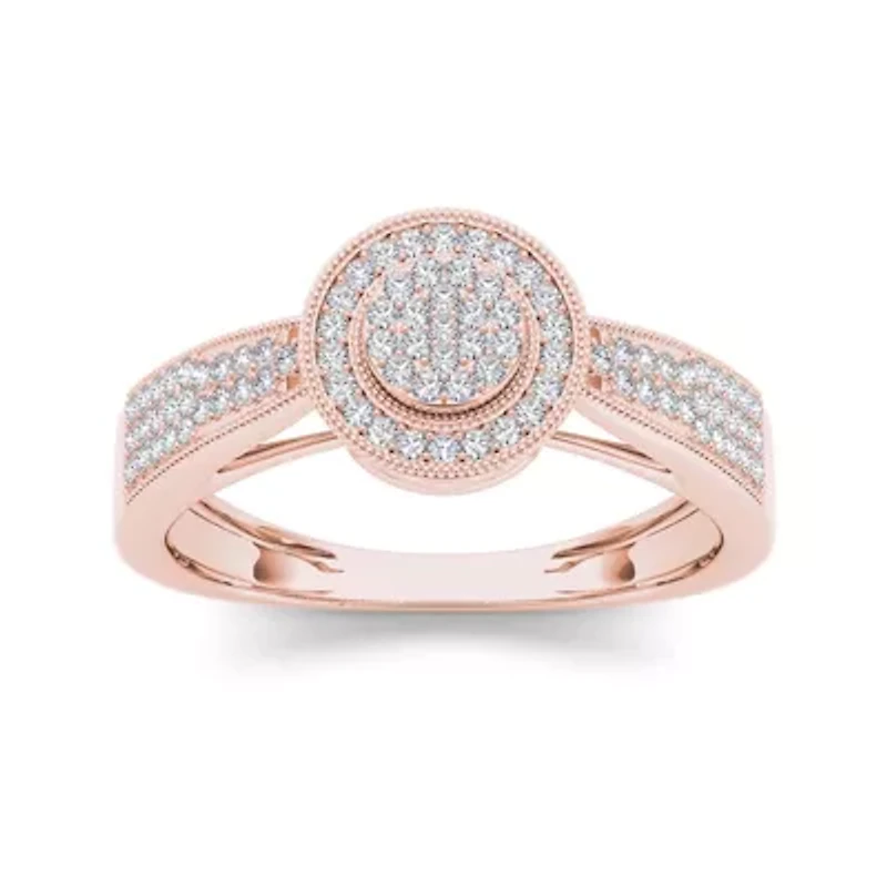 1/4 CT.T.W. Natural Diamond 10K Rose Gold Engagement Ring