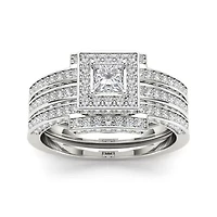 1 1/2 CT. T.W. Diamond 14K White Gold Bridal Ring Set