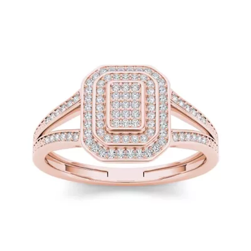1/4 CT.T.W. Natural Diamond 10K Rose Gold Engagement Ring