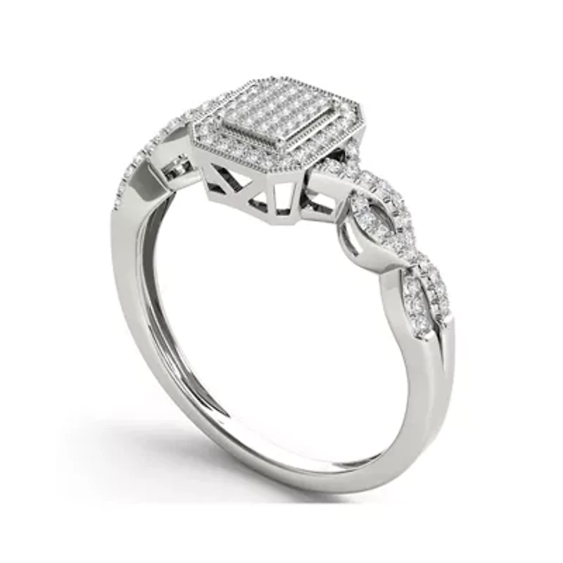 1/5 CT.T.W. Natural Diamond 10K White Gold Engagement Ring