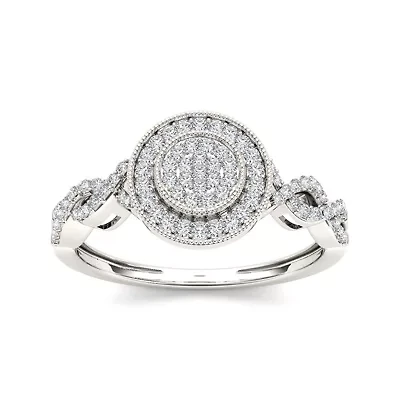 1/5 CT.T.W. Natural Diamond 10K White Gold Engagement Ring