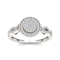 1/5 CT.T.W. Natural Diamond 10K White Gold Engagement Ring