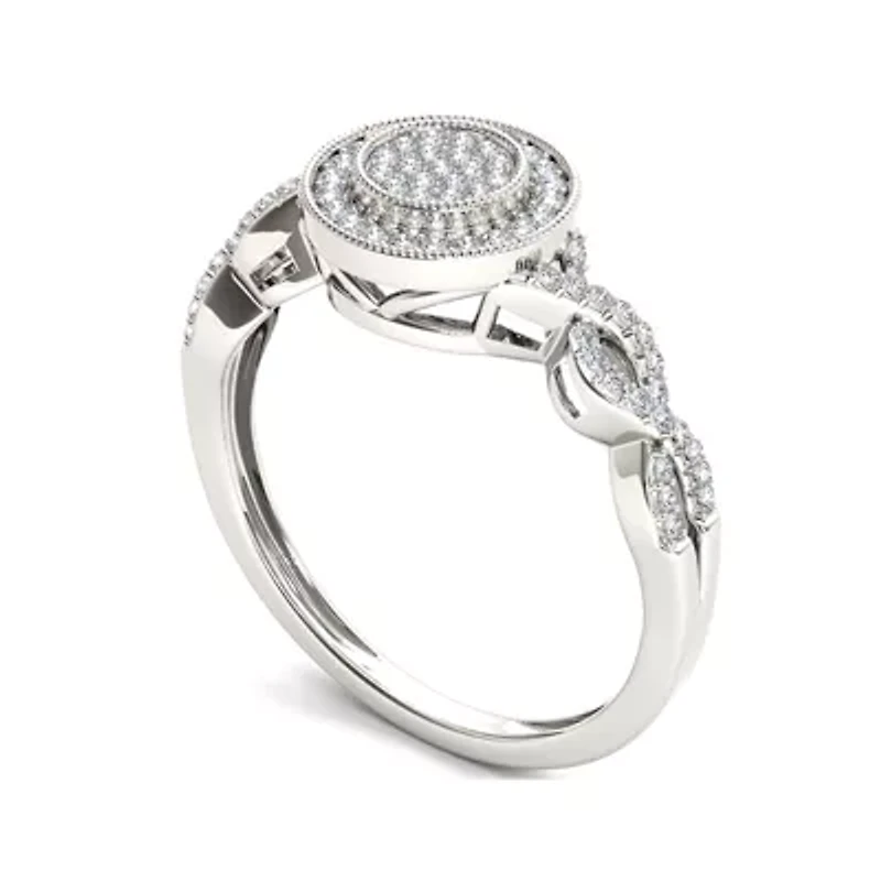 1/5 CT.T.W. Natural Diamond 10K White Gold Engagement Ring