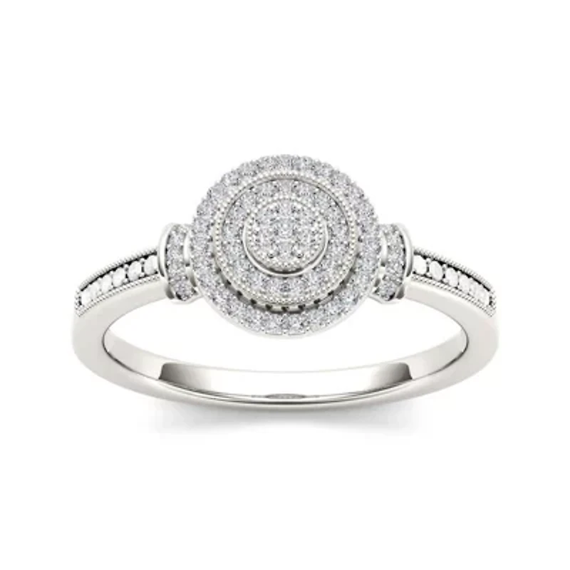 1/6 CT.T.W. Natural Diamond 10K White Gold Engagement Ring