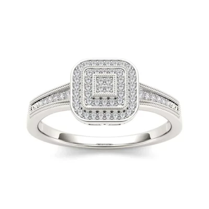 1/6 CT.T.W. Natural Diamond 10K White Gold Engagement Ring