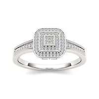 1/6 CT.T.W. Natural Diamond 10K White Gold Engagement Ring