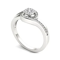 1/5 CT.T.W. Natural Diamond Swirl 10K White Gold Engagement Ring