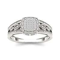 1/10 CT.T.W. Natural Diamond 10K White Gold Engagement Ring