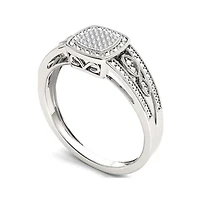 1/10 CT.T.W. Natural Diamond 10K White Gold Engagement Ring