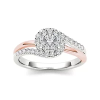 1/2 CT.T.W. Natural Diamond 10K Two-Tone Gold Engagement Ring