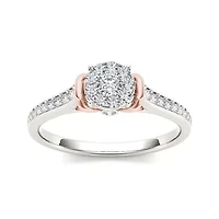 1/3 CT.T.W. Natural Diamond 10K Two-Tone Gold Engagement Ring