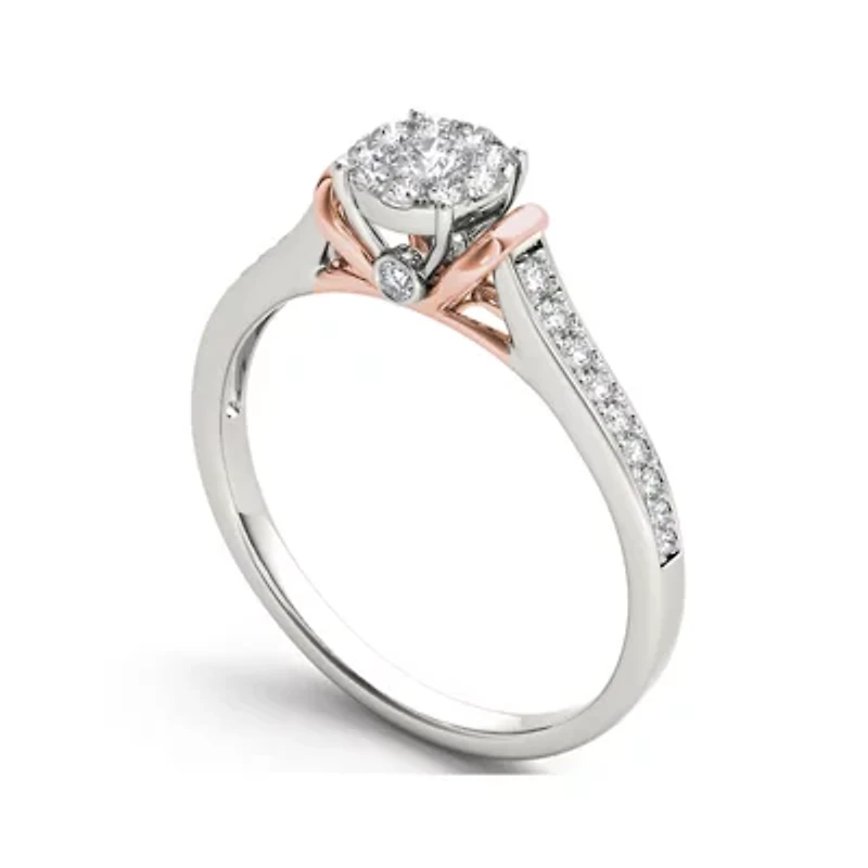 1/3 CT.T.W. Natural Diamond 10K Two-Tone Gold Engagement Ring