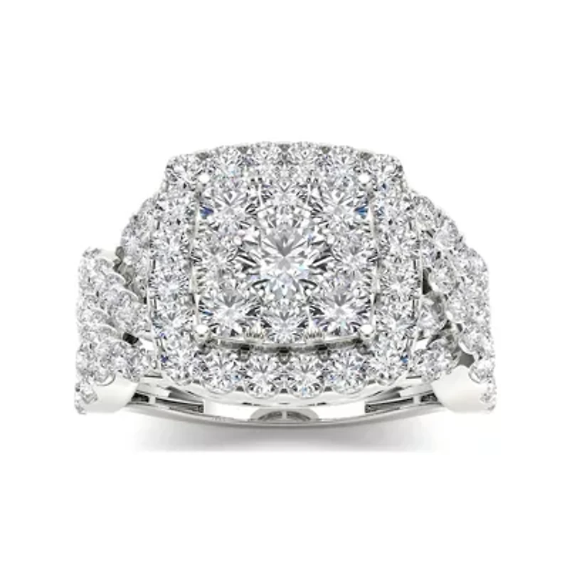 2 CT.T.W. Natural Diamond 10K White Gold Engagement Ring