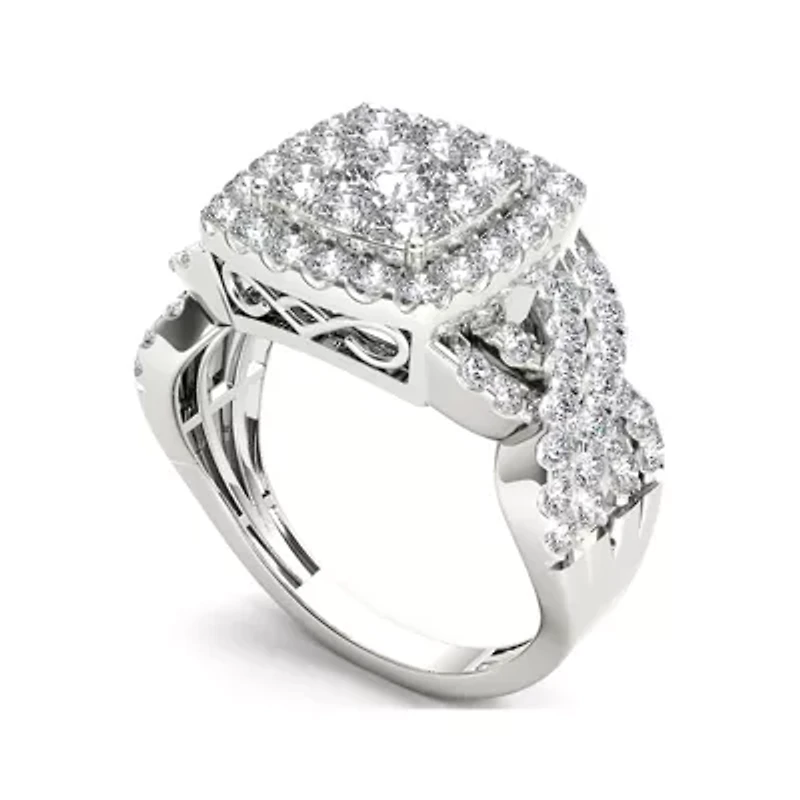2 CT.T.W. Natural Diamond 10K White Gold Engagement Ring