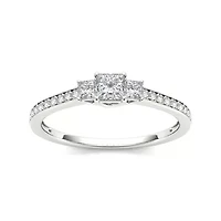 1/2 CT.T.W. Natural Diamond 14K White Gold 3-Stone Engagement Ring