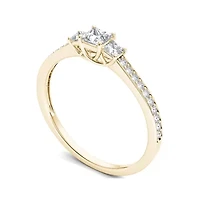 2 CT.T.W. Natural Diamond 14K Yellow Gold 3-Stone Engagement Ring