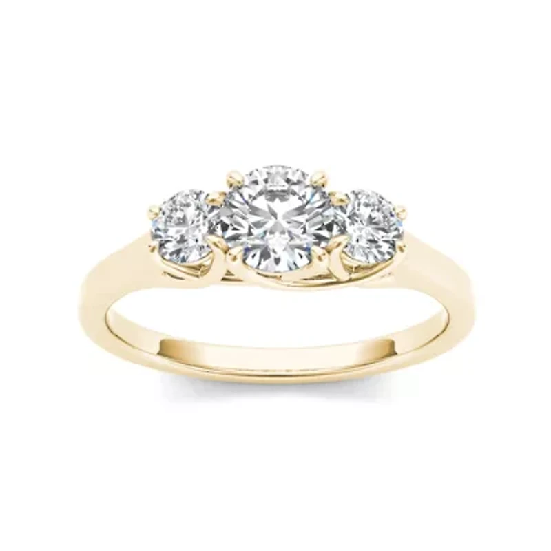 1 1/4 CT.T.W. Natural Diamond 14K Yellow Gold 3-Stone Engagement Ring