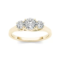 1 1/4 CT.T.W. Natural Diamond 14K Yellow Gold 3-Stone Engagement Ring