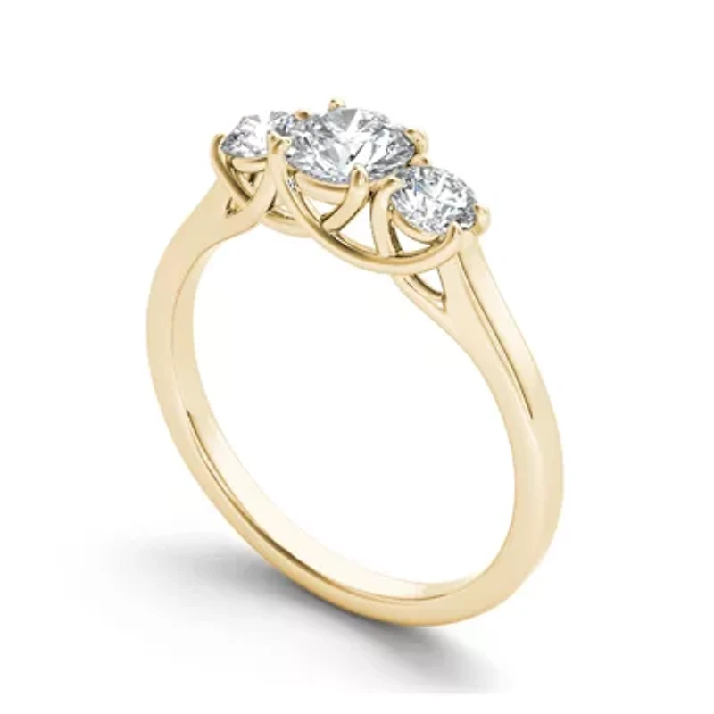 1 1/4 CT.T.W. Natural Diamond 14K Yellow Gold 3-Stone Engagement Ring
