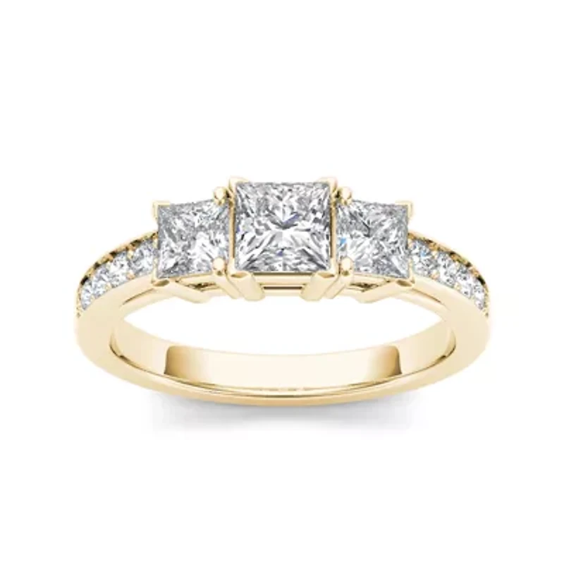 2 CT. T.W. Diamond 14K Yellow Gold 3-Stone Engagement Ring