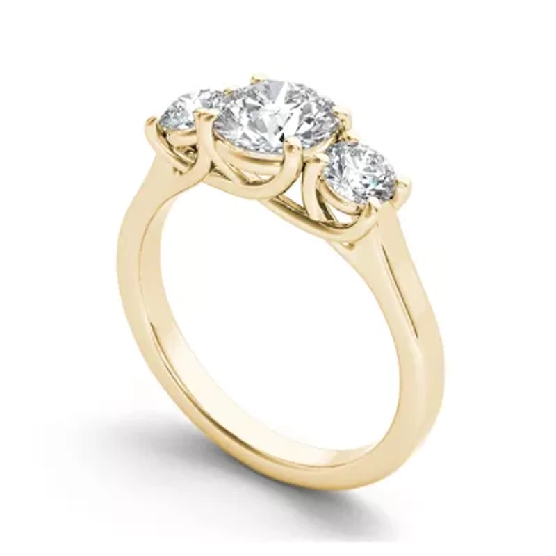 1 1/2 CT. T.W. Diamond 14K Yellow Gold 3-Stone Engagement Ring