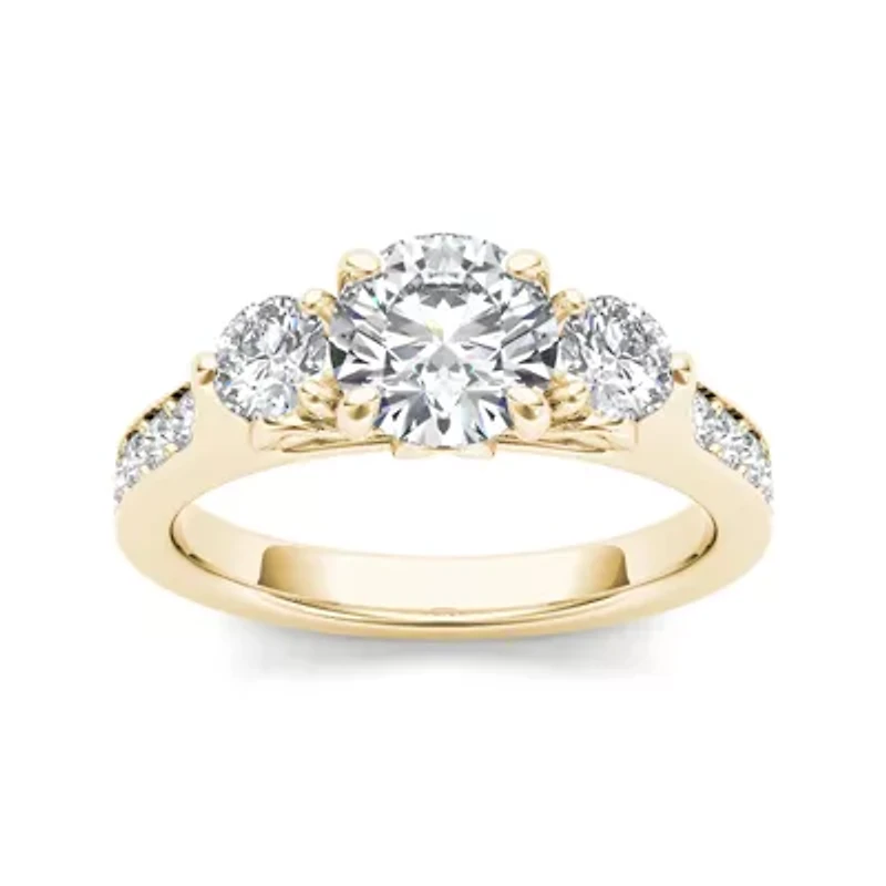 2 CT. T.W. Diamond 14K Yellow Gold 3-Stone Engagement Ring