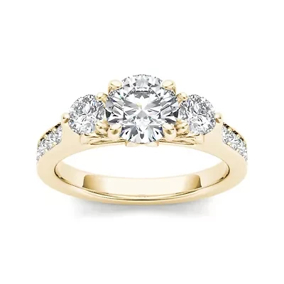 2 CT. T.W. Diamond 14K Yellow Gold 3-Stone Engagement Ring