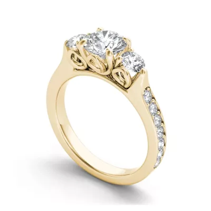 2 CT. T.W. Diamond 14K Yellow Gold 3-Stone Engagement Ring