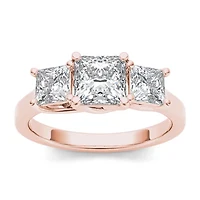 2 CT.T.W. Natural Diamond 14K Rose Gold 3-Stone Engagement Ring