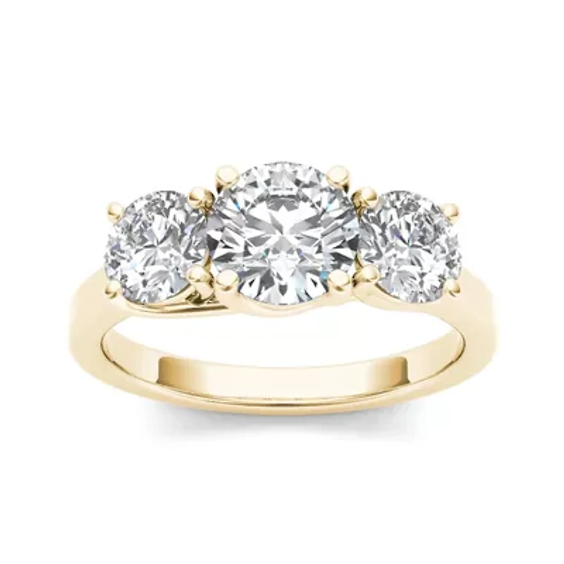 2 CT. T.W. Diamond 14K Yellow Gold 3-Stone Engagement Ring