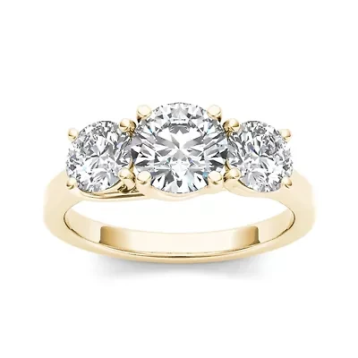 2 CT. T.W. Diamond 14K Yellow Gold 3-Stone Engagement Ring