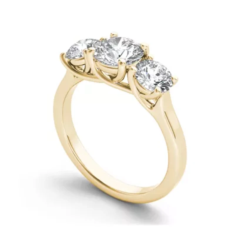 2 CT. T.W. Diamond 14K Yellow Gold 3-Stone Engagement Ring