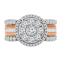Womens 2 CT. T.W. Natural White Diamond 10K Rose Gold Round Engagement Ring