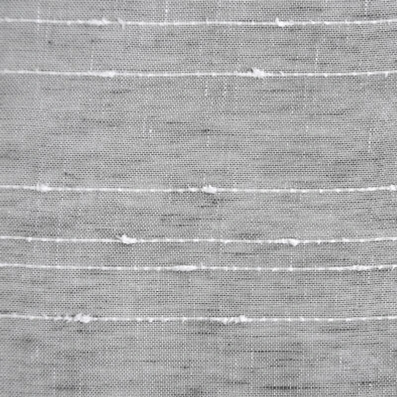 Clean Window Textured Slub Stripe Rod Pocket Sheer Single Curtain Panel