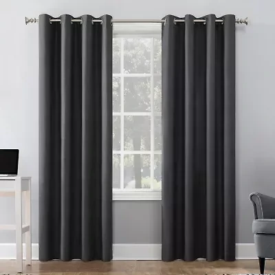 Sun Zero Duran Grommet Top Energy Saving 100% Blackout Single Curtain Panel