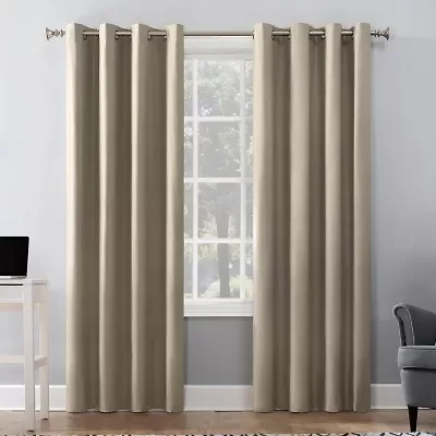 Sun Zero Duran Grommet Top Energy Saving 100% Blackout Single Curtain Panel