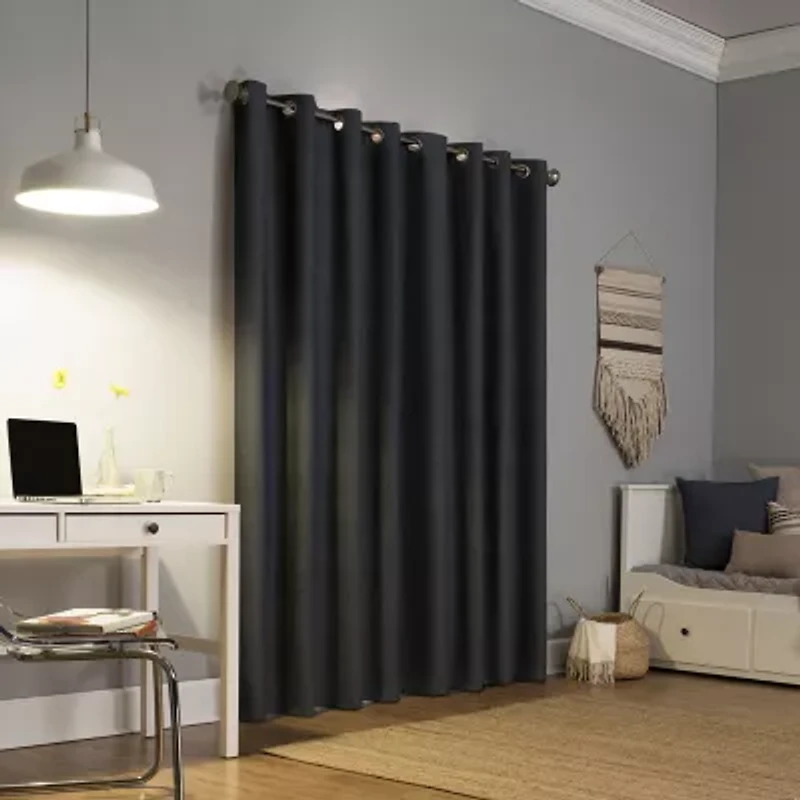 Sun Zero Duran Grommet Top Energy Saving 100% Blackout Single Curtain Panel