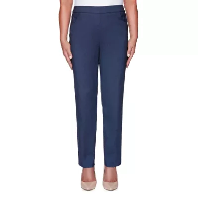 Alfred Dunner Classics Womens Slim Mid Rise Pull-On Pant