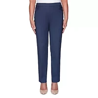 Alfred Dunner Classics Womens Slim Mid Rise Pull-On Pant