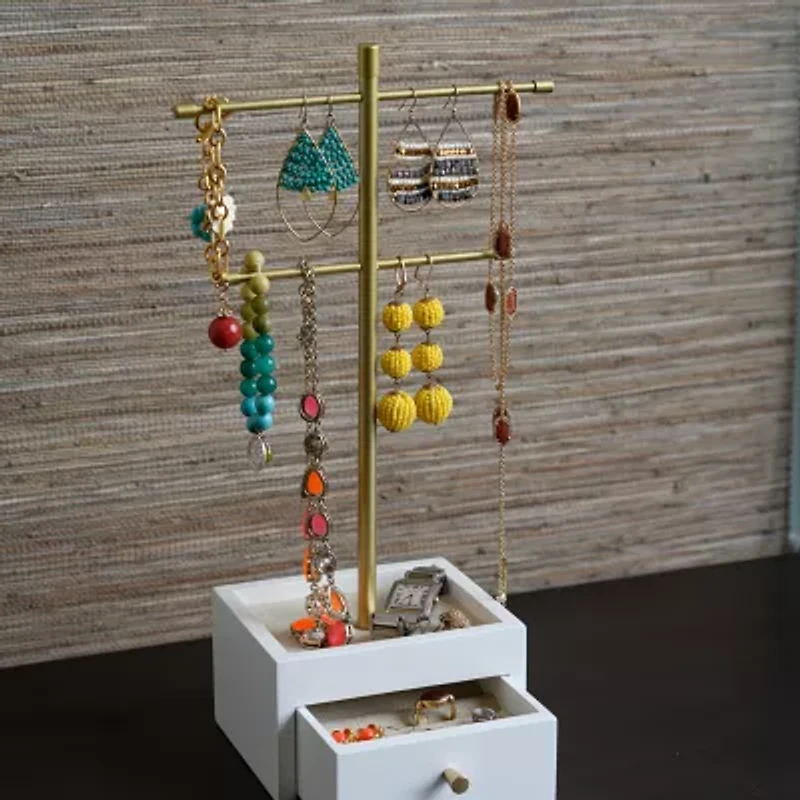 Hives And Honey Aria White Jewelry Stand