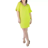 24seven Comfort Apparel Womens Plus Short Sleeve A-Line Dress