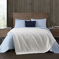 Eddie Bauer Textured Twill Solid Cotton Blanket