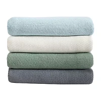 Eddie Bauer Textured Twill Solid Cotton Blanket