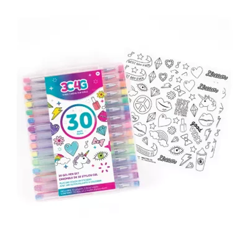 Three Cheers For Girls Gel Pen - 30 Piece Set 30-pc. Craft Kit