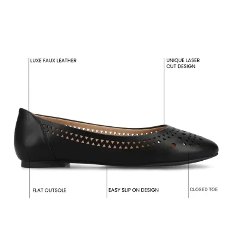 Journee Collection Kamrah Womens Round Closed Toe Ballet Flats