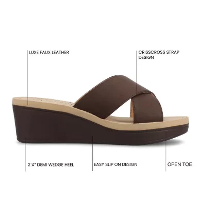 Journee Collection Womens Biara Wedge Sandals