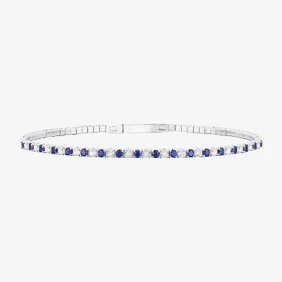 Gemstone 14K Gold Over Silver Sterling Bangle Bracelet